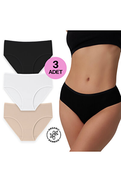 LOVE RAİN FASHİON Loverain Women's Bamboo Panties – Soft, Breathable, Skin-Friendly 3-Pack