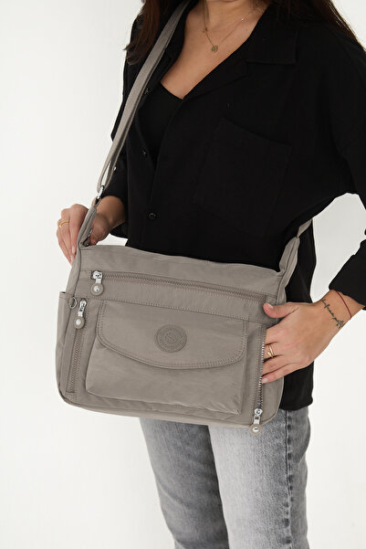 Sanmorris حقيبة كتف نسائية من GLC 3053 مصنوعة من قماش مجعد مقاوم للماء ومتعددة الأقسام وقابلة للتعديل