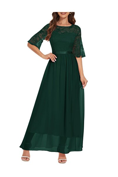 Wedtrend Rochie maxi WT0314 - Verde închis, XS