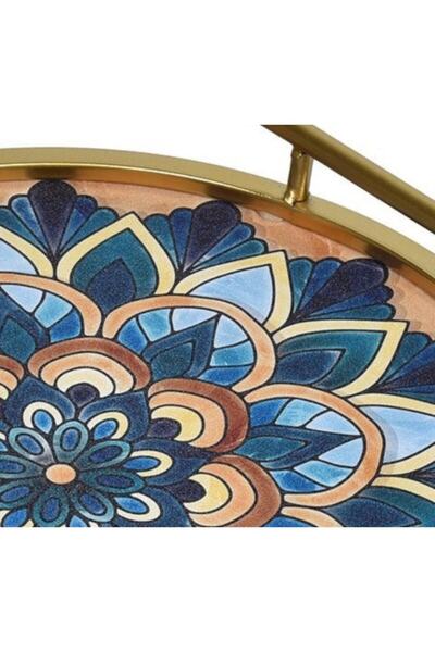 M Deco Mandala patterned metal serving tray, multicolored, Ø35 cm -