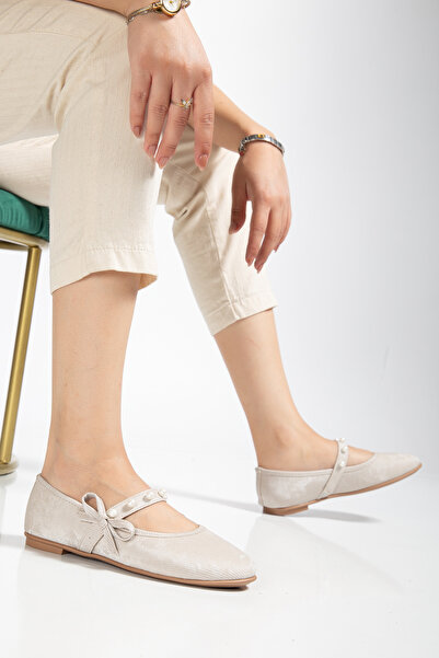 tayyarshoes pili babet günlük kullanıma rahat inci detayıyla güz alır