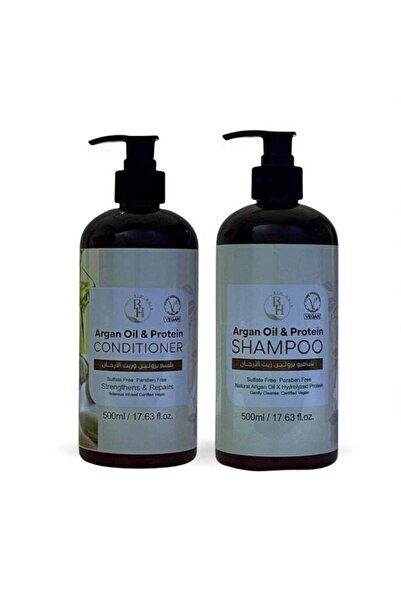B H BIO HAIR pH Bio Hair Shampoo & Conditioner with Argan Oil and Protein, Vegan, Sulfate & Paraben Free — 500