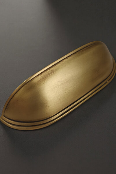 Dizaynhouse 96 mm Brass Handle – Classic Half Moon Drawer Handle, (100% Brass...