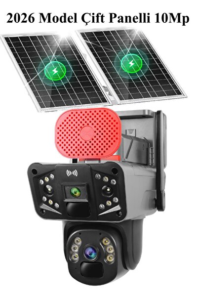 TRCharger AV-S827 E-Sim Güneş Enerjili 4G Sim Kartlı Güvenlik Kamerası Çift P...
