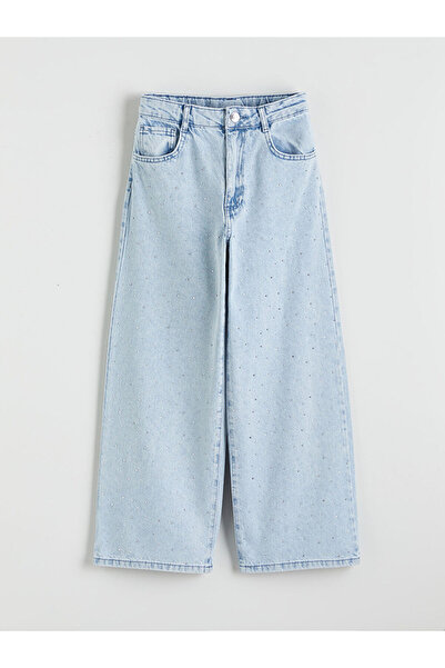LC Waikiki Wideleg Rhinestone Embellished Girls' Jeans