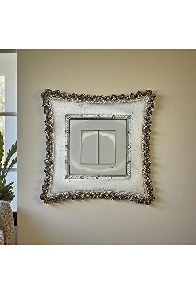 biblo home Taşlı Polyester Standart Priz Çerçevesi Tekli Prizlik 3 Adet