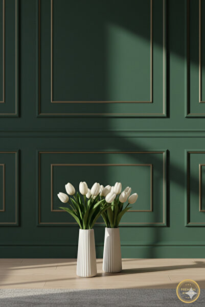 muffag 14 cm Handmade Plaster Vase, Pack of 2 - May Have Air Bubbles and Minor Imperfections