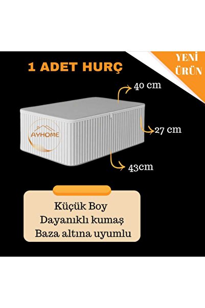 AYHOME 1 Adet Antrasit Çizgili Çekyat Ve Baza Altı Hurç Kiyafet Eşya , Çoraap...