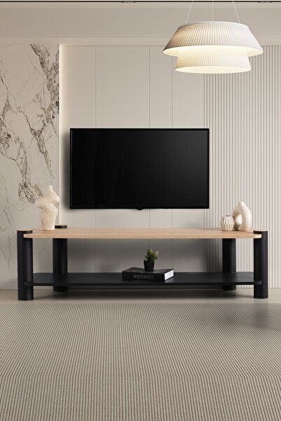 Liya Serra Tv Ünitesi Konsol Tv sehpa & Ünitesi Tv Sehpası Bohem Modern Raflı Tv Ünitesi Ayaklı Metal