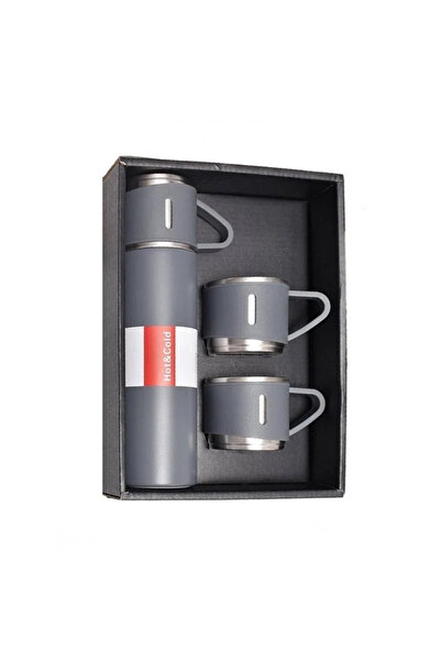 Gonga Thermos set with 3 stainless steel cups, 0.5L, Gonga® Grey