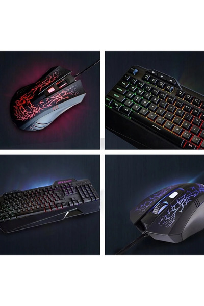 Gonga Ergonomic gaming keyboard and mouse kit 3200dpi, 7 RGB colors, Gonga® Black