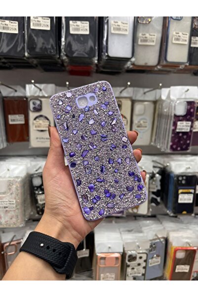 TECNOTREND Galaxy J7 Prime / J7 Prime 2 Uyumlu Doğal Taşlı Parlak Gösterişli ...