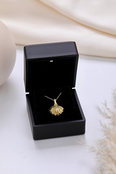 LOTUS JW Işıklı Kolye Kutulu Gümüş İstiridye Kolye | 925 Ayar Gümüş Kolye