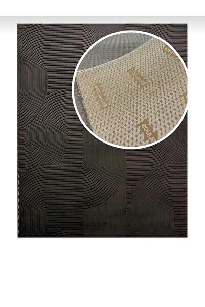 AKSU Meri̇nos Modern Anti-Slip Base Anthracite Aden Bedroom Hall Kitchen Living Room Children's Room Carpet Runner