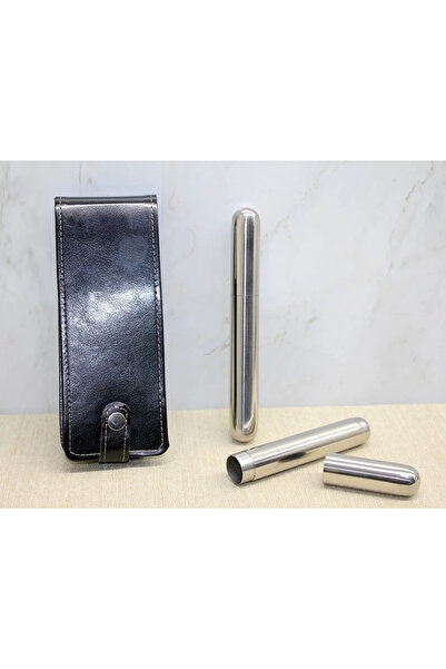 Epilons Tub dublu din oțel inoxidabil cu carcasă din piele Alk3890