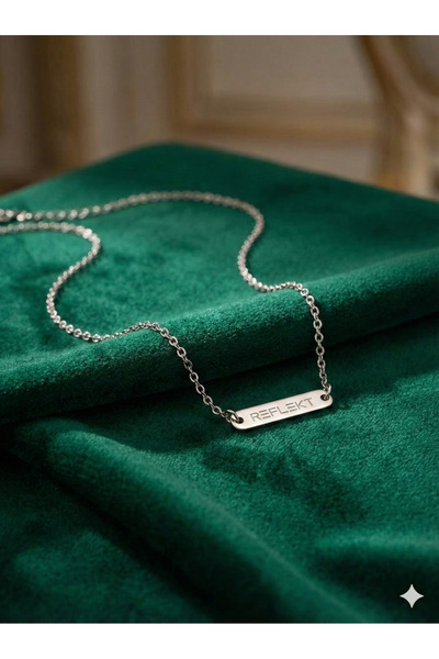 Z&T ACCESORIES قلادة نسائية بسيطة مكتوب عليها REFLEKT باللون الفضي