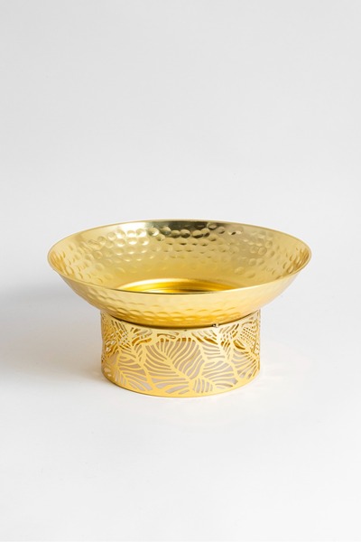 Bin Shihon Dates, glass, and rectangular golden tray