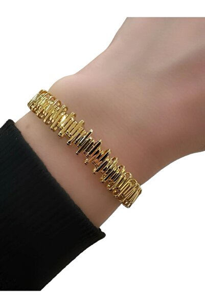 ba bael atelier Bael Atelier Çelik Gold Ritim Kelepçe Bileklik