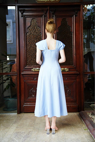 ZENGEZUR MALL Sptrns U-Neck Princess Dress Blue S255101 (225811) (Size: S)