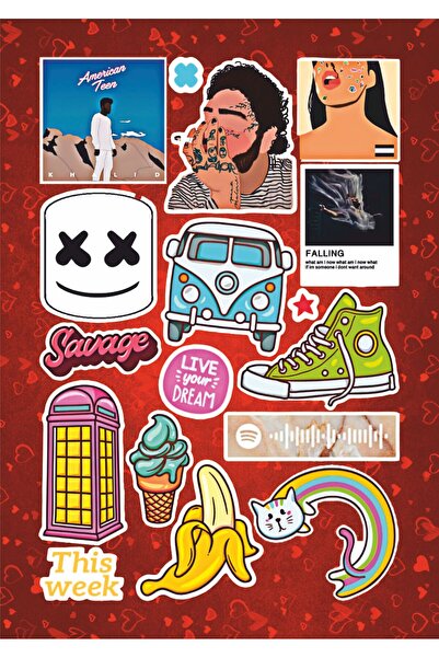 hediyenebak مجموعة ملصقات ايديا هوليداي سيري 2 |   ملصق للكمبيوتر المحمول والكمبيوتر الشخصي والتابلت والهاتف والدفتر ومجلة البوليت جورنال