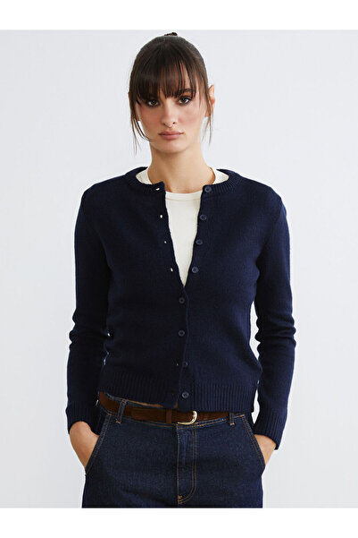 LC Waikiki Rmz Gi̇yi̇m Farkiyla Zero Roba Collar Women's Knitwear Cardigan