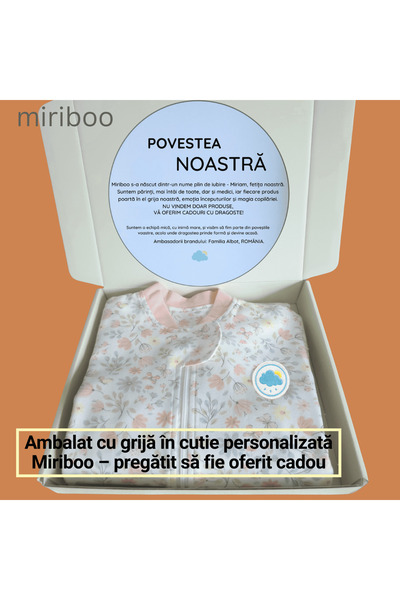 Miriboo Sleeping bag with feet 1–2.5 years, 1 TOG, 100% Cotton, Removable Sleeves, Temperature Indicator