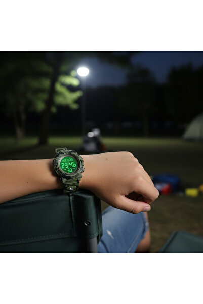 Skmei Digital Watch for Kids – Sports, Alarm, Stopwatch, Water Resistant, Green