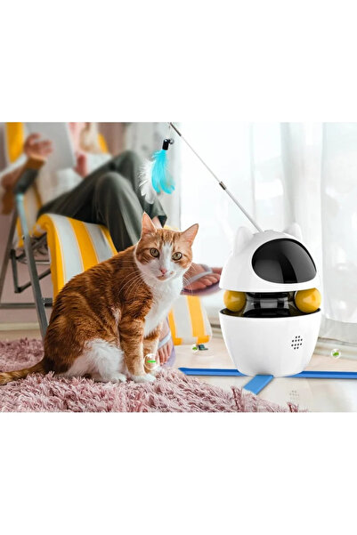 Gonga Rojeco 3-in-1 Interactive Laser Toy for Cats, 3 Modes, 5 Hours Battery Life, Gonga® White
