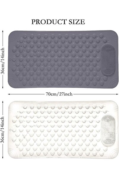 MAİN SHOP Silicone Bath Mat Shower Non-Slip Suction Cup Bath Mat 36X69,5Cm M-162