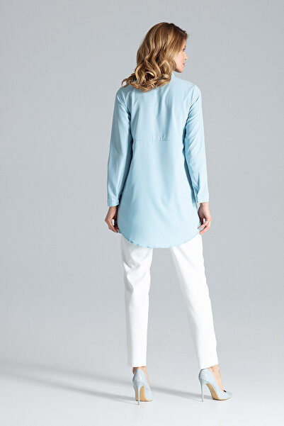Figl Cămașă lungă de damă - cămașă de damă supradimensionată albastră M545 mărimea XL