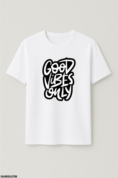CALKARCOLLECTION Unisex Oversized Good Vibes Only T-Shirt
