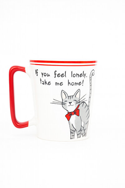 uğurlu dükkan Gray Tabby Mug with Handle