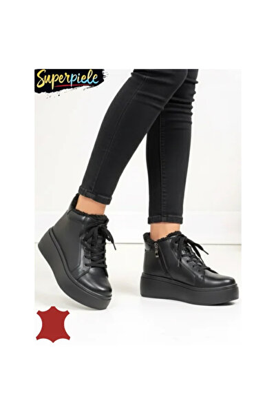 virboti Περιπετειώδεις μπότες από γνήσιο δέρμα με επένδυση από γούνα και παχι...