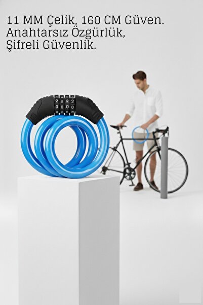 Transformacion 11 мм товстий сталевий спіральний замок для велосипеда з кодом 160 см - високобезпечний замок для мотоцикла