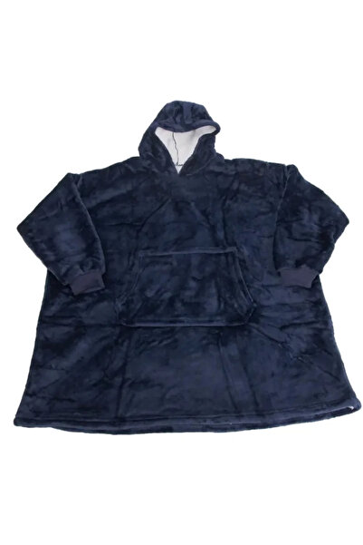 Gonga Sweatshirt blanket, with sleeves, hood and pocket, fur lined, Gonga® Blue