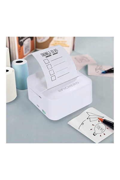 Gonga Fichero Mini Pocket USB-C digital label printer + 3 rolls of self-adhesive labels, Gonga® White