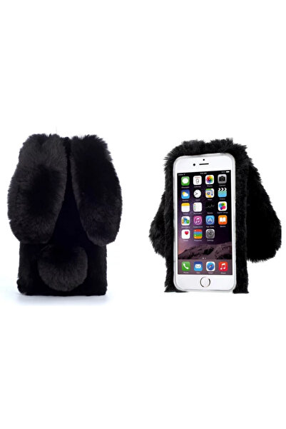 Gonga Husa cu blanita iepuras, pentru iPhone, negru Negru iPhone 13/13 Pro