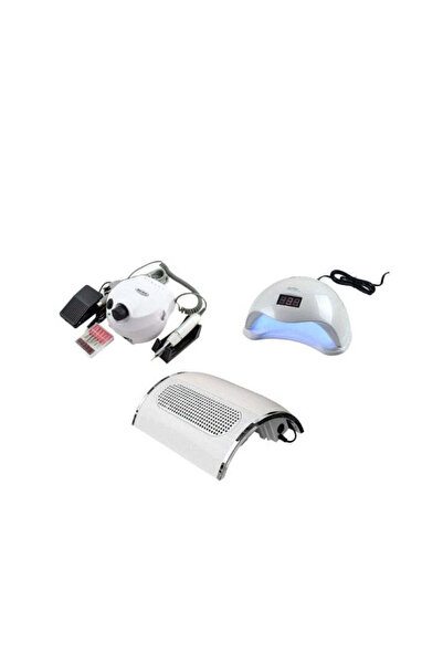 Cosmeticos Kit dispozitiv, lampă LED Sun5, freză 35000 RPM, aspirator 40W