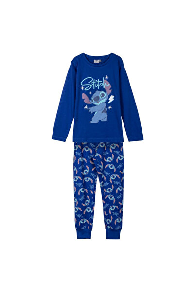 Lilo & Stitch Pijamale din bumbac cu mânecă lungă, format din 2 piese, cu imp...