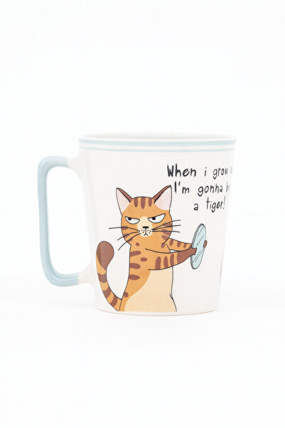 uğurlu dükkan Orange Tabby Mug with Handle
