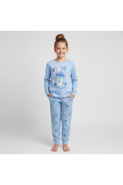 Lilo & Stitch Pijama bumbac, 2 piese, maneca lunga Time to Chill Stitch