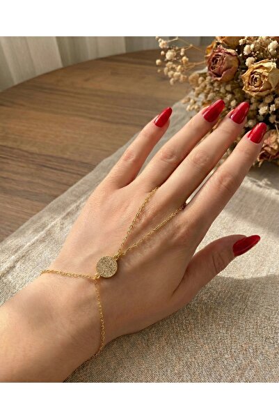 Tasarım Zemira Zircon Stone Round Minimal Steel Shahmeran - Non-Tarnish Hand ...