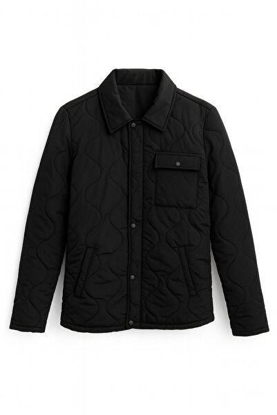 FREZZBİ Men's Quilted Shirt Collar Coat