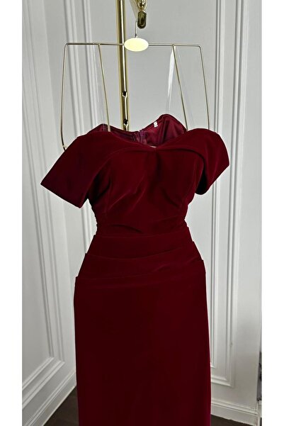 Bailsan Burgundy velvet maxi dress