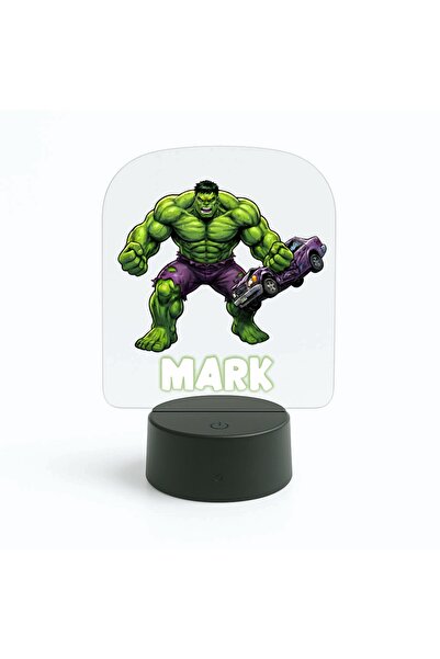 giftcity.ro Hulk Personalized 3D LED Lamp, 16 RGB Color Base, Remote Control, Gift for Kids