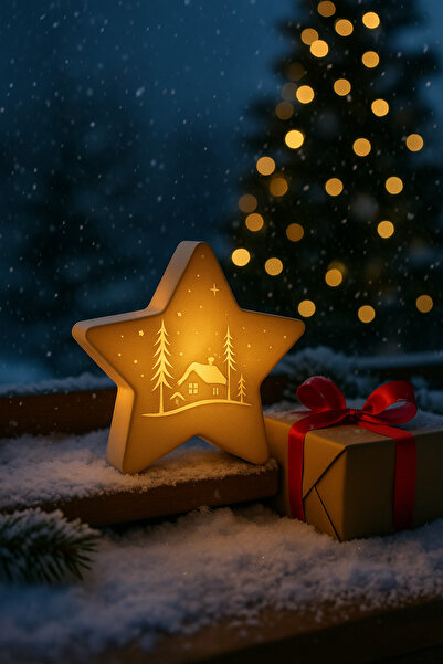 Illuminated Christmas Decorative Star Lamp Christmas Gift Desktop Home Decor Winter Concept