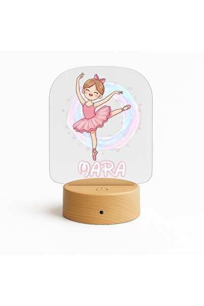 giftcity.ro Personalized 3D LED Lamp Pink Ballerina, 16 RGB Color Base, Remote Control, Gift for Kids