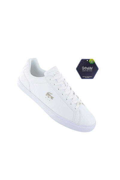 Lacoste Leather White Ortholite Sport Shoes - White