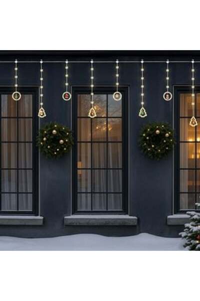 Instalatii Crăciun Curtain Light Installation with 130 LED Bulbs Christmas Balls with Outdoor & Indoor Programs 2,