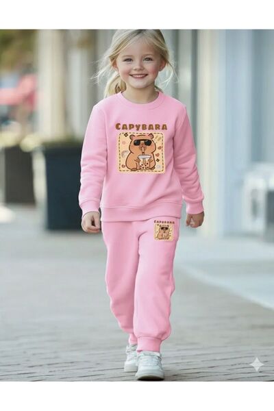 No Plan SET DE PENTRUȚĂ PENTRU FETE, FAȚĂ ȘI SPATE, CU IMPRIMARE CAPYBARA, RO...